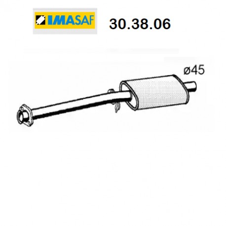 SILENZIATORE GAS SCARICO CENTRALE SEAT IBIZA MALAGA RONDA - IMASAF 303806 - SE021115201F