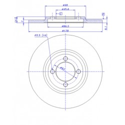 COPPIA DISCHI FRENO POSTERIORI CITROEN GS 1015-1220 GSX GSXZ GSX3 PALLAS GSA / 5448826 -5448826V- GX2117001A