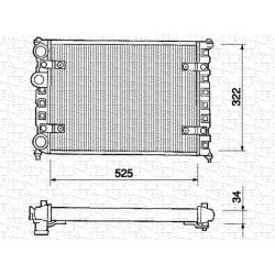 RADIATORE RAFFREDDAMENTO SEAT CORDOBA IBIZA II CADDY POLO - NRF 545651 - VALEO 730947 - VALEO TA825 - 6K0121253