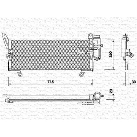 CONDENSATORE CLIMATIZZATORE FIAT PUNTO 1.2 16V 1.6 ORIGINALE MARELLI BC114 - 46432043