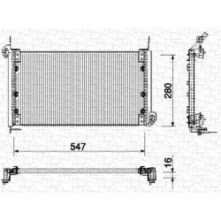 CONDENSATORE CLIMATIZZATORE FIAT MULTIPLA 1.6 100 16V ORIGINALE MAGNETI MARELLI BC135 - 46547673