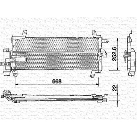 CONDENSATORE CLIMATIZZATORE LANCIA Y FIAT PUNTO 60 1.2 ORIGINALE MAGNETI MARELLI BC136 - 46432041