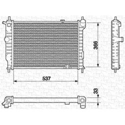 RADIATORE RAFFREDDAMENTO OPEL ASTRA F 1.7 D TD ORIGINALE MAGNETI MARELLI BM584 - 1300108 - 1300134