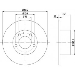 DISCO FRENO ANTERIORE BMW SERIE 5 E28 METELLI 230085 - 34111151632 - 34111163134